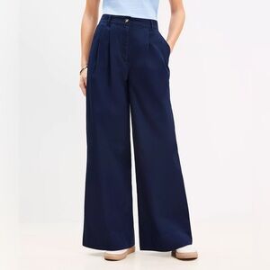Loft Poplin Wide Leg Pants